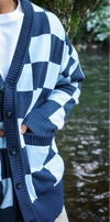 Cárdigan Checkered Blue