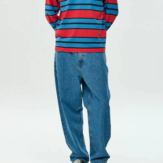 Camiseta larga Stripe red de NWHR en algodón orgánico GOTS, hecha en Barcelos Portugal