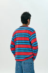 Camiseta larga Stripe red de NWHR en algodón orgánico GOTS, hecha en Barcelos Portugal