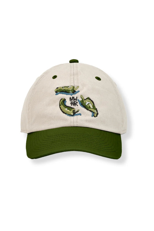 Gorra Pementos de NWHR, 6 paneles en algodón orgánico con bordado frontal y cierre ajustable.