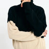 Jersey Luso bicolor black de Suite13Lab en algodón orgánico, cuello alto y mangas raglán