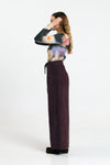 Pantalón Silves cord brown de Suite13Lab en pana de algodón orgánico, pierna ancha con cinturón