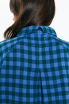 Camisa Vila check blue de Suite13Lab en algodón orgánico, estampado de cuadros y cuello clásico
