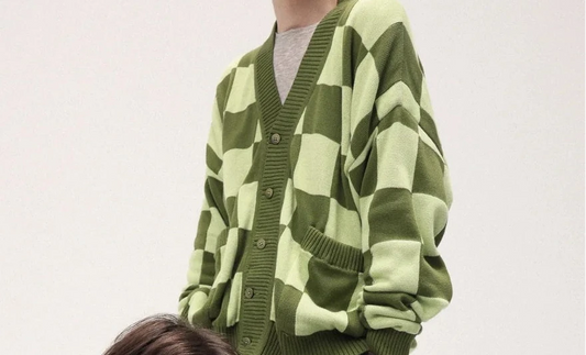 Cárdigan Checkered Green