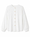 Blusa flux blanca de TRIANA by C en algodón orgánico, talla única versátil