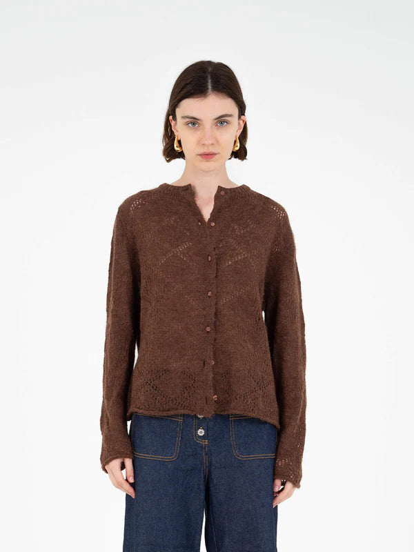 Cárdigan de Punto Marrón Acogedor para Mujer