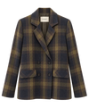 Traje cuadros verdes de TRIANA by C, blazer y pantalón en algodón y lino