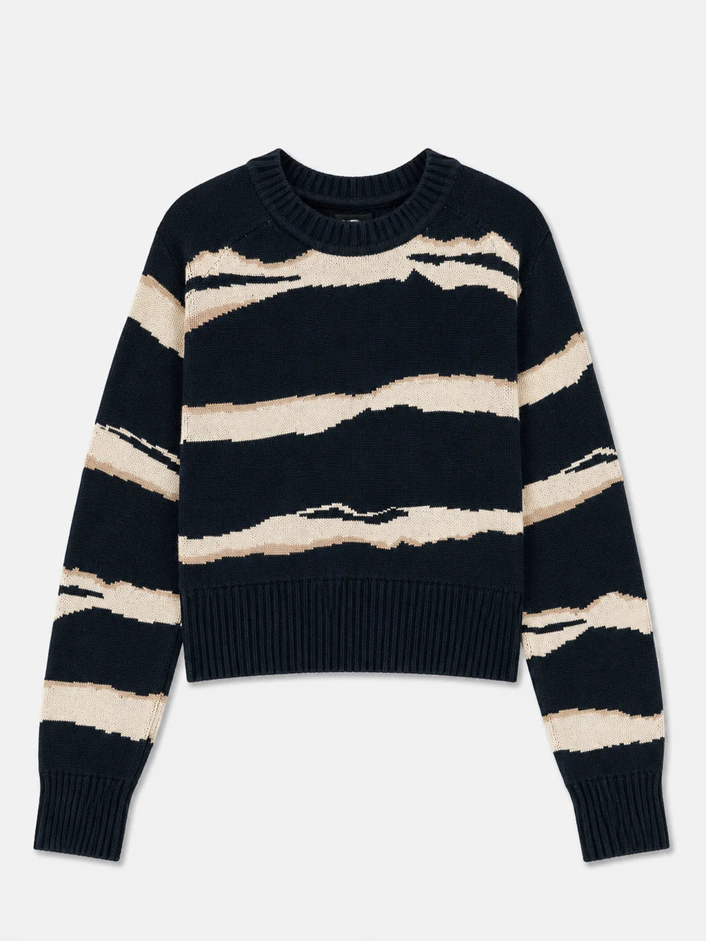 Jersey Nelas jacquard Flysch de Suite13Lab en algodón orgánico, cuello redondo y mangas raglán
