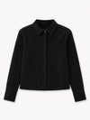 Camisa Vila black de Suite13Lab en micro pana de algodón orgánico, con cuello clásico