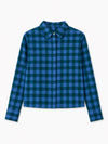 Camisa Vila check blue de Suite13Lab en algodón orgánico, estampado de cuadros y cuello clásico