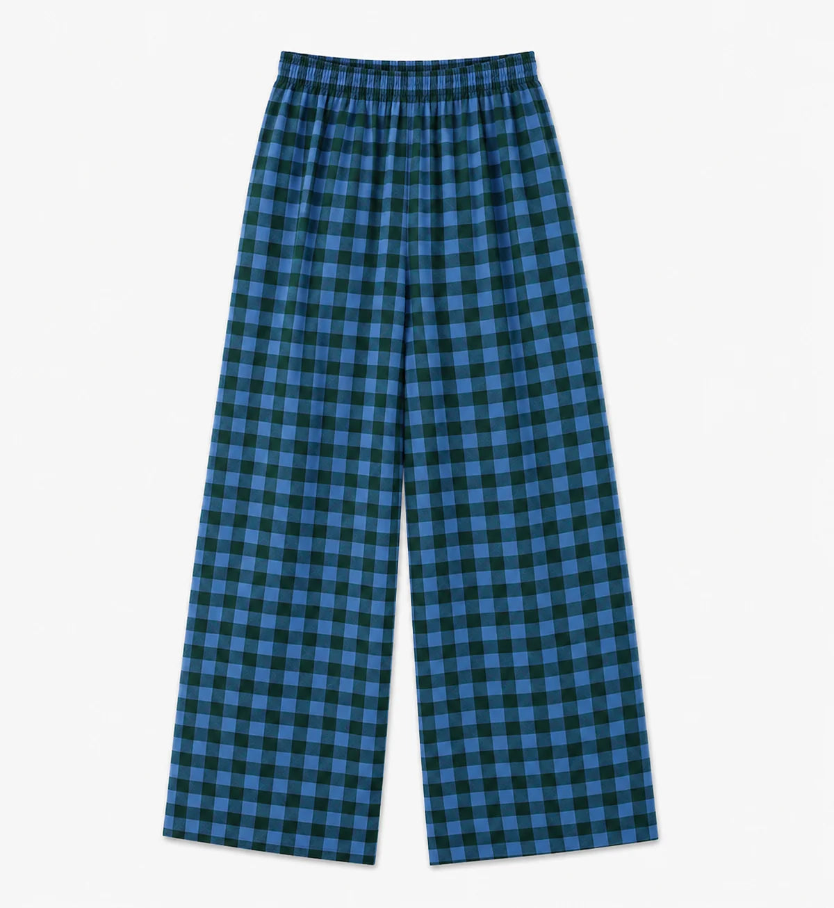 Pantalón Avis check blue de Suite13Lab en micro pana de algodón orgánico, corte globo y cuadros