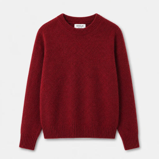 Jersey Babol brick de Suite13Lab en baby alpaca y lana merino RWS, hecho en España