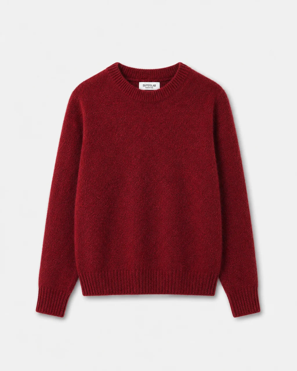 Jersey Babol brick de Suite13Lab en baby alpaca y lana merino RWS, hecho en España