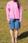 Jersey Brushed, lana mohair y acrilico en jersey de corte boxy con el logo de NWHR