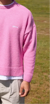 Jersey Brushed, lana mohair y acrilico en jersey de corte boxy con el logo de NWHR