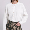 Blusa flux blanca de TRIANA by C en algodón orgánico, talla única versátil