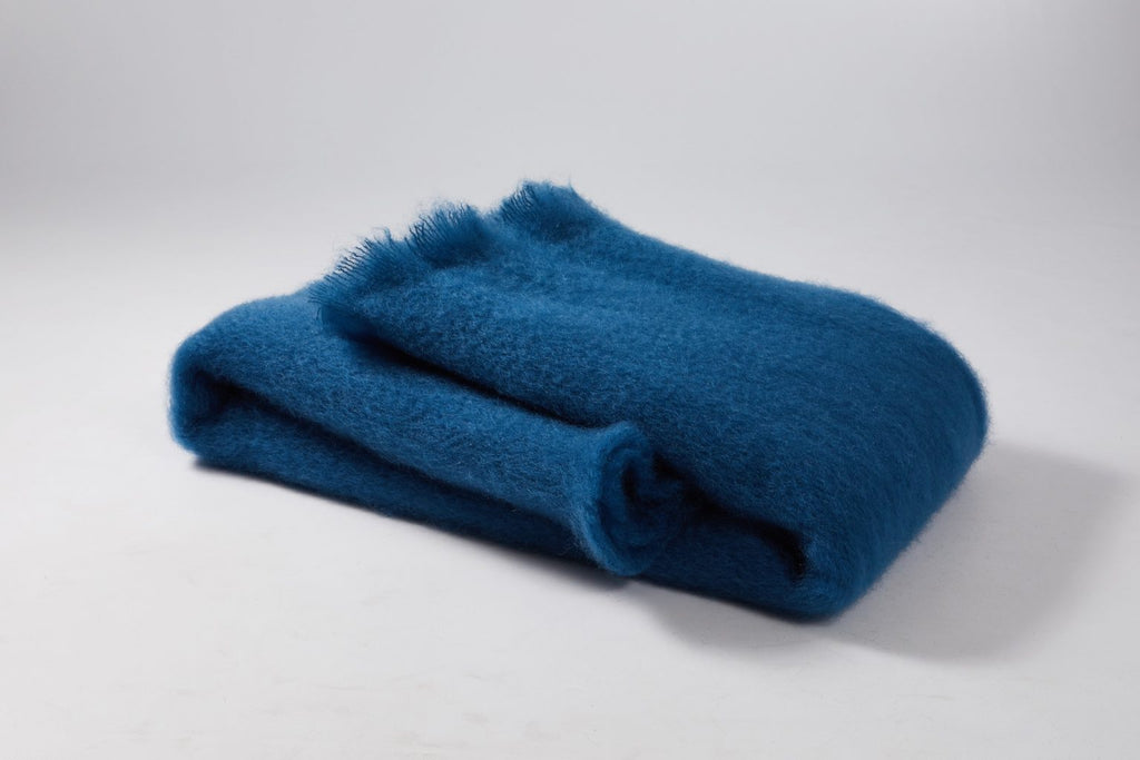 Foulard Mohair Liso Azul añil