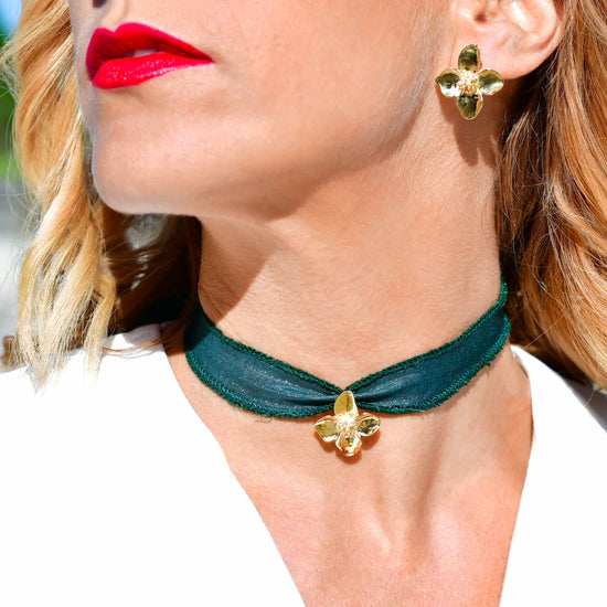 Cinta de seda natural ribeteada en verde fresco con extremos en punta, tejida a mano, accesorio Pipa Pirita para pulsera o collar personalizable