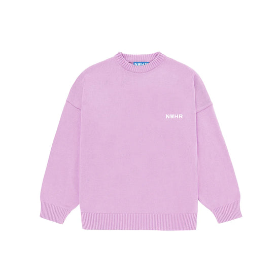Jersey Brushed, lana mohair y acrilico en jersey de corte boxy con el logo de NWHR