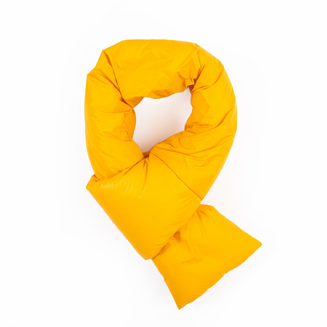 Minibufanda acolchada de nylon repelente al agua Mostaza