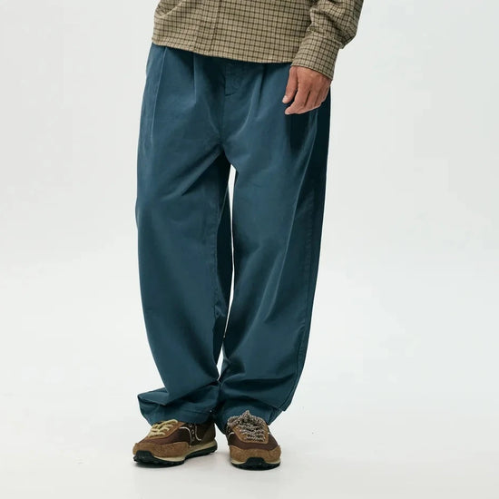 Pantalón chino navy lavado de NWHR en algodón orgánico GOTS, corte relaxed fit