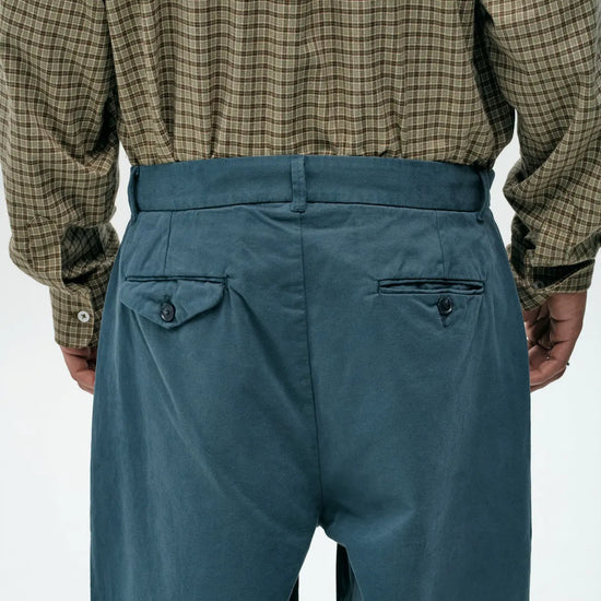 Pantalón chino navy lavado de NWHR en algodón orgánico GOTS, corte relaxed fit