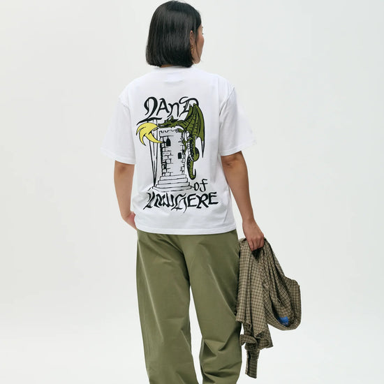 Pantalón chino verde lavado de NWHR en algodón orgánico GOTS, corte relaxed fit