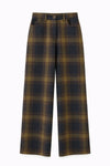 Pantalón dublin cuadros de TRIANA by C en algodón y lino, azul marino y ocre