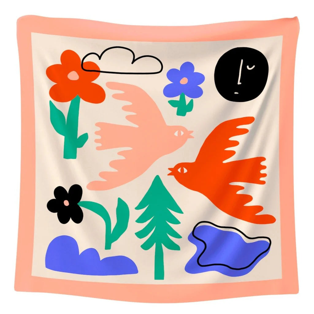 Pañuelo mediano THE FLOCK /  Silk & Cotton Multicolor