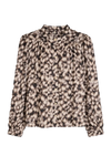 Blusa sidney motas de TRIANA by C en viscosa, tonos crudo negro y marrón