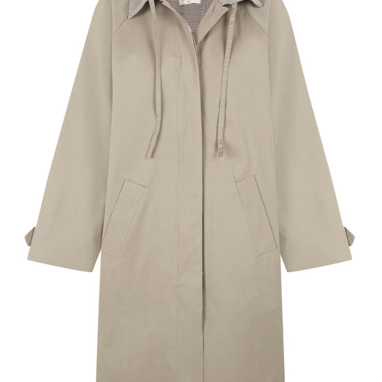 Gabardina Barry beige de TRIANA by C, repelente al agua con forro de cuadro vichy