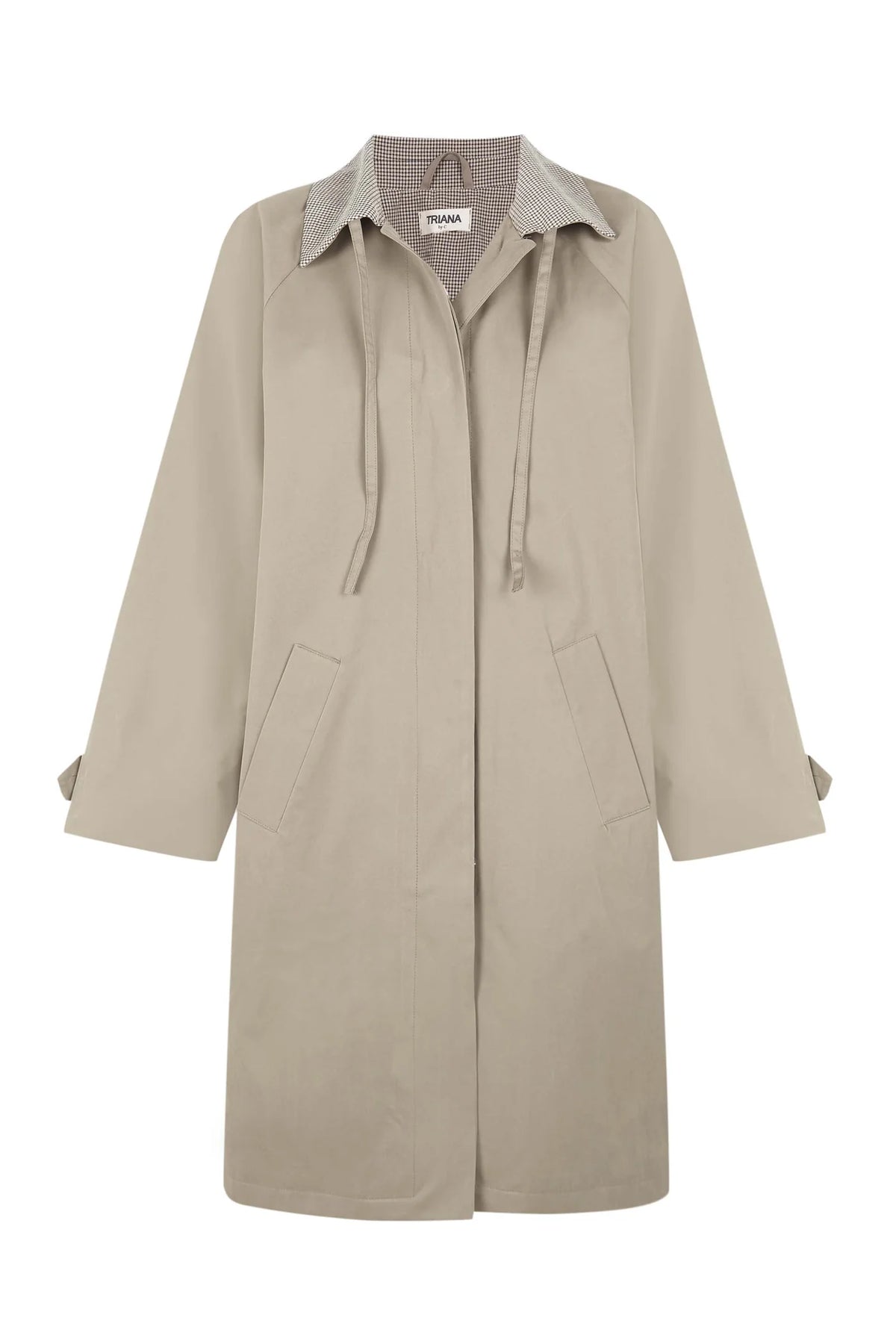 Gabardina Barry beige de TRIANA by C, repelente al agua con forro de cuadro vichy