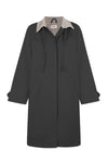 Gabardina Barry negra de TRIANA by C, repelente al agua con forro de cuadro vichy