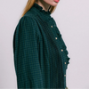 Blusa perth cuadros de TRIANA by C en algodón orgánico, verde bosque y azul oscuro
