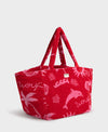 Bolso tote de gran formato en tejido jacquard de rizo de algodón orgánico, con asas largas para hombro y etiqueta de silicona, modelo Tulum de Wouf.