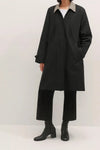 Gabardina Barry negra de TRIANA by C, repelente al agua con forro de cuadro vichy