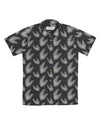 Camisa de hombre de manga corta con estampado de hojas de helecho (fento), botones de madera de olivo y tejido de algodón orgánico de la marca Galoha.