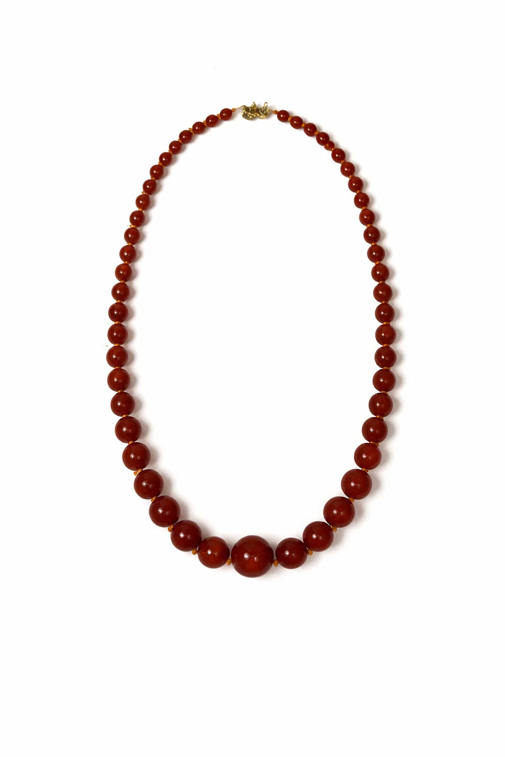 Collar Mirto de TRIANA by C en cornalina roja, pieza artesanal hecha en Bilbao