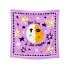 Pañuelo o bandana de satén suave con estampado celestial de sol y luna, modelo Sun Moon, diseñado por Studio Arde y confeccionado en España.