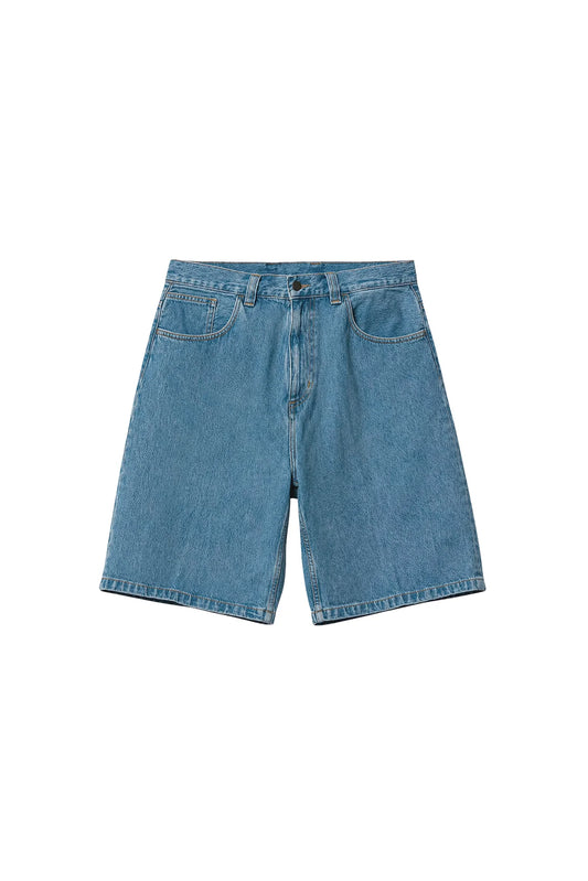 Pantalón corto vaquero oversize de NWHR, algodón orgánico GOTS, cinco bolsillos, fabricado en Portugal.