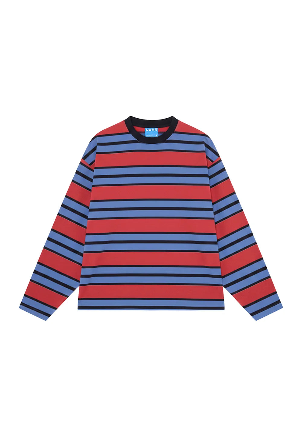 Camiseta larga Stripe red de NWHR en algodón orgánico GOTS, hecha en Barcelos Portugal