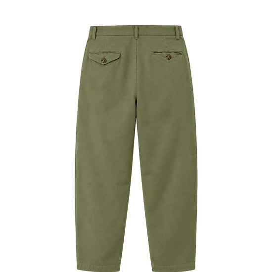 Pantalón chino verde lavado de NWHR en algodón orgánico GOTS, corte relaxed fit