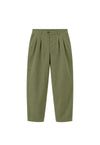 Pantalón chino verde lavado de NWHR en algodón orgánico GOTS, corte relaxed fit